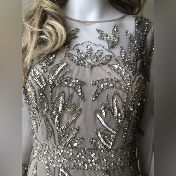 NWT Adrianna Papell Women's Beaded Long Dress - Picture 5 of 12